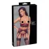 Cottelli Bondage - Set mat și dantelat pentru ridicarea sânilor (roșu) - L