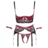 Cottelli Bondage - Set mat și dantelat pentru ridicarea sânilor (roșu) - L
