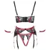 Cottelli Bondage - Set mat și dantelat pentru ridicarea sânilor (roșu) - L
