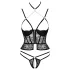 Abierta Fina - tanga deschisă și corset (negru)