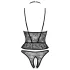 Abierta Fina - tanga deschisă și corset (negru) - L