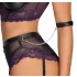 Cottelli Bondage - set sutien și cătușe pentru brațe (negru-mov) - M