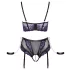 Cottelli Bondage - set sutien și cătușe pentru brațe (negru-mov) - M