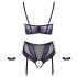 Set Bondage Cottelli - Sutien și cătușe (negru-lila) - XL