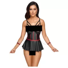   Cottelli Bondage - set lucios și cătușe pentru brațe (negru)