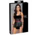 Cottelli Bondage - set lucios și cătușe pentru brațe (negru)