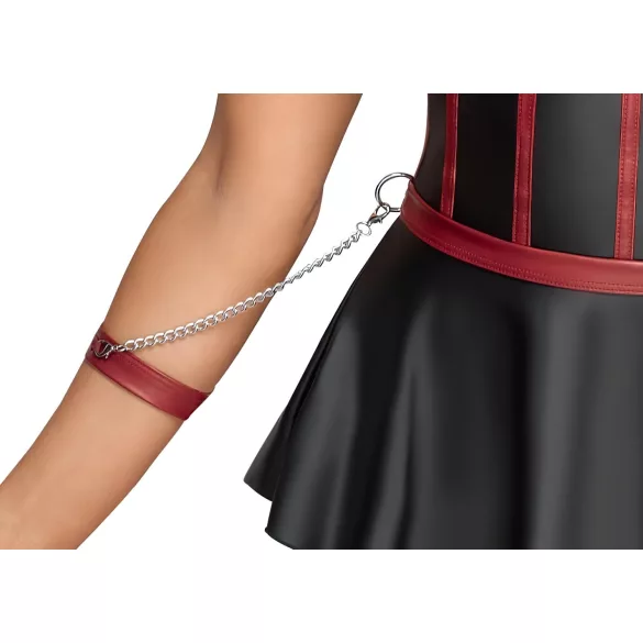 Cottelli Bondage - set lucios și cătușe pentru brațe (negru)