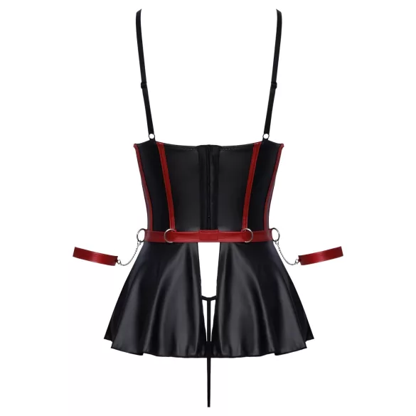 Cottelli Bondage - set lucios și cătușe pentru brațe (negru)