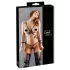 Cottelli Bondage - ham de corp bikini decorativ lucios - negru - M