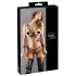 Cottelli Bondage - ham de corp bikini decorativ lucios - negru - L