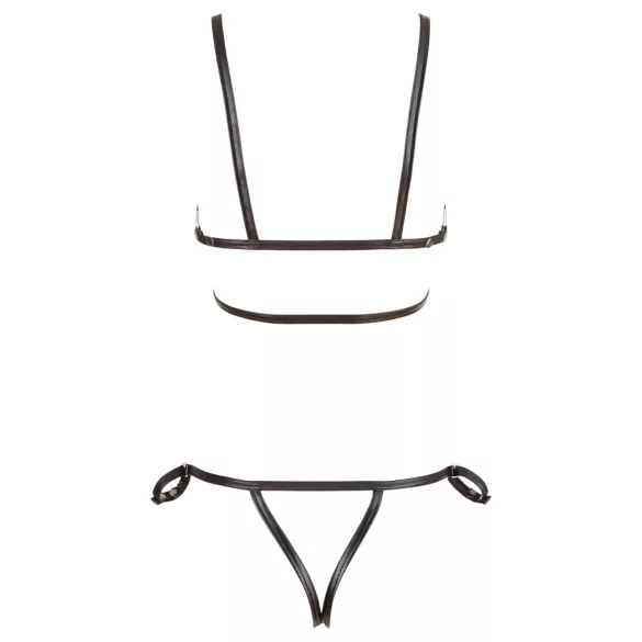 Cottelli Bondage - ham de corp bikini decorativ lucios - negru - L