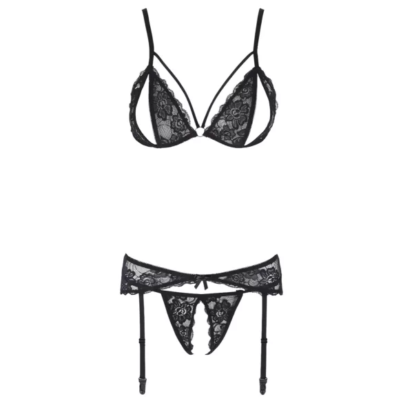 Cottelli - set lenjerie intimă deschisă - dantelă neagră - M