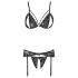 Cottelli - set lenjerie intimă deschisă - dantelă neagră - XL