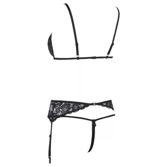 Cottelli - set lenjerie intimă deschisă - dantelă neagră - XL