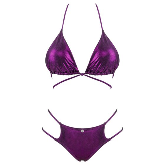 Obsessive Balitta - bikini strălucitor, cu bretele de gât (violet)