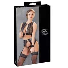 Cottelli Bondage - set lenjerie sexy cu dantelă 4 piese - M
