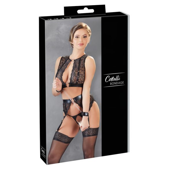 Cottelli Bondage - lenjerie dantelată (set 4 piese) - M
