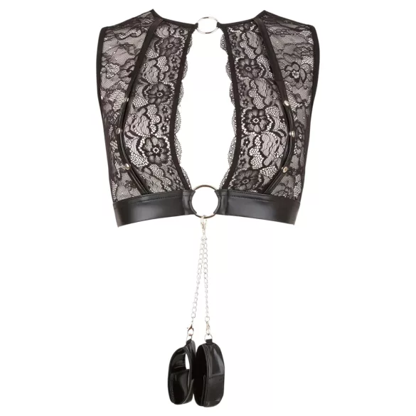 Cottelli Bondage - set lenjerie sexy cu dantelă 4 piese - M