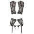 Cottelli Bondage - lenjerie dantelată (set 4 piese) - L