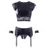 / Cottelli Bondage - set lenjerie cu lanțuri (negru) - XL