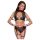 Cottelli Bondage - Set sutien cu inserție plasă (negru) - XL