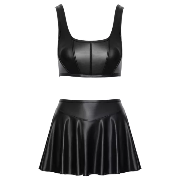 Cottelli - set cu top mat cu șireturi și fustă mini (negru)