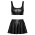 Cottelli - set cu top mat cu șireturi și fustă mini (negru)