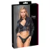 Cottelli - set jachetă scurtă din piele artificială și tanga (negru)