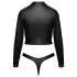 Cottelli - set jachetă scurtă din piele artificială și tanga (negru)