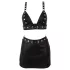 Cottelli - set top și minijupă din piele artificială (negru)