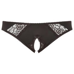 Cottelli Plus Size - Slip deschis din dantelă (negru)