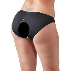 Cottelli Plus Size - Slip deschis din dantelă (negru)