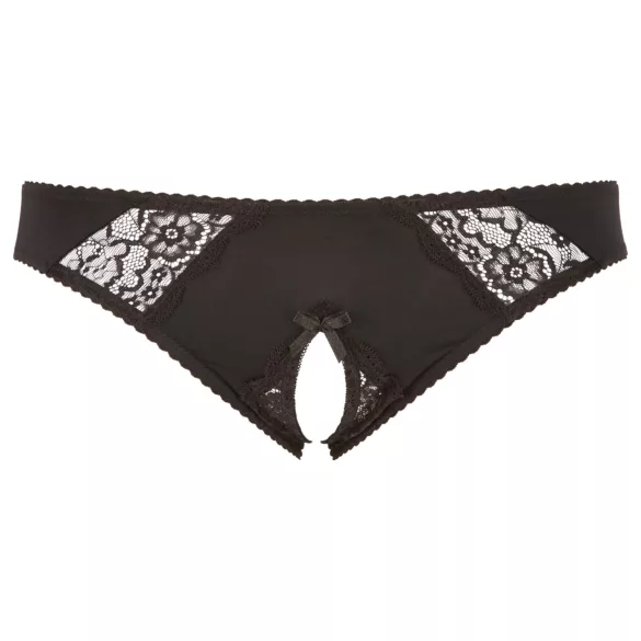 Cottelli Plus Size - chiloți din dantelă, deschiși (negru) - XL