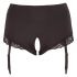 Cottelli Plus Size - chiloți deschiși cu portjartier (negru)