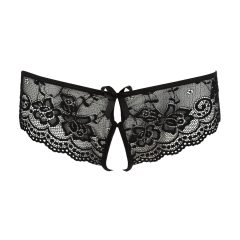   Cottelli - lenjerie intimă de damă cu fundiță de dantelă deschisă (negru)