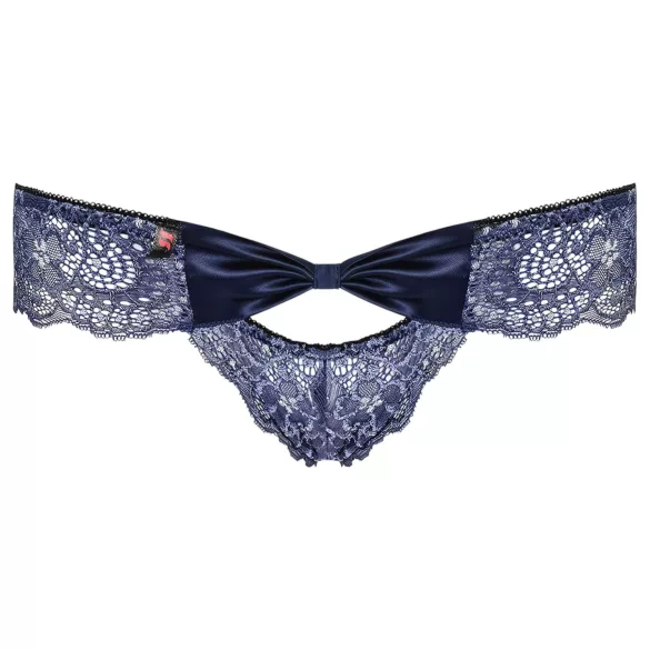 Obsessive - chiloți dama cu fundiță brodată - albastru - L/XL
