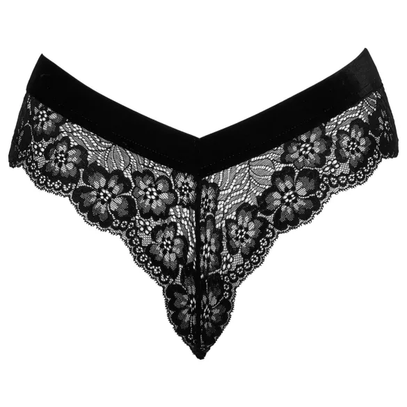 Cottelli Party - chiloți tanga dantelă cu lanț - negru