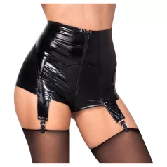 Noir - pantaloni scurți lucioși cu portjartier - negru - L