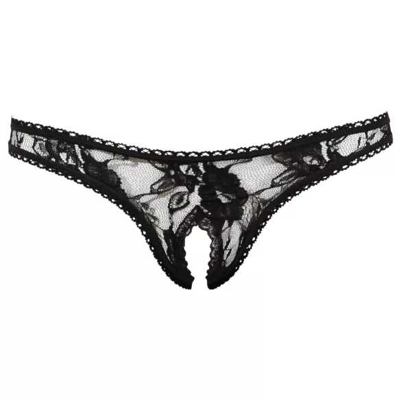 Cottelli - Tanga sexy din dantelă - negru - L