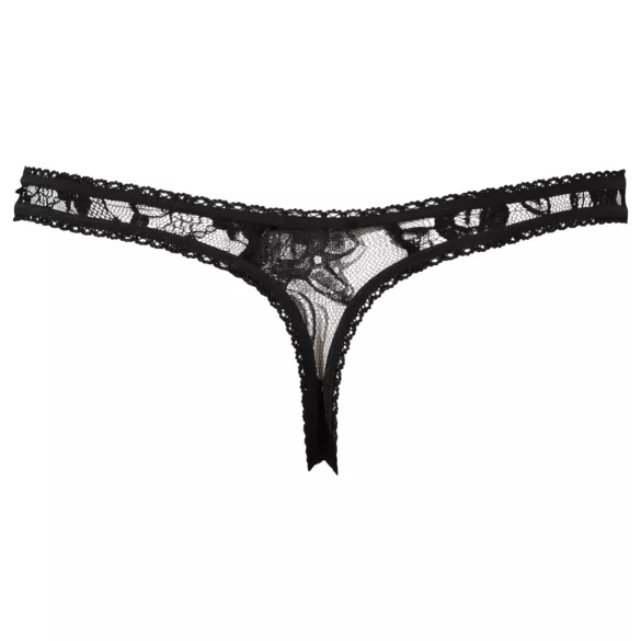 Cottelli - Tanga sexy din dantelă - negru - L