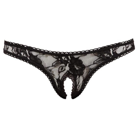 Cottelli - Tanga sexy din dantelă (negru) - XL