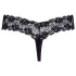 Cottelli - tanga dantelă cu două șiraguri de perle - negru - L