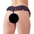 Cottelli - tanga deschis cu volane și perle - negru - M