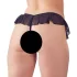 Cottelli - tanga deschis cu volane și perle - negru - L