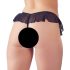 Cottelli - chiloți tanga negri deschiși, cu mărgele și volănașe - XL