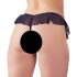 Cottelli - chiloți tanga negri deschiși, cu mărgele și volănașe - XL