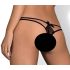 Obsessive Intensa - chiloți tanga din dantelă cu bretele duble (negru)