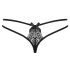 Obsessive Intensa - chiloți tanga din dantelă cu bretele duble (negru) - L/XL