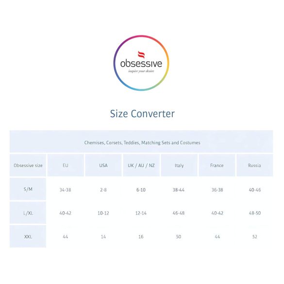 Obsessive Intensa - tanga dantelă cu bretele duble - negru - L/XL