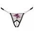 Cottelli - tanga damă brodată model crin - negru/alb